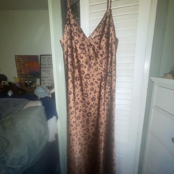 Leopard Print Slip Dress - Picture 1 of 3